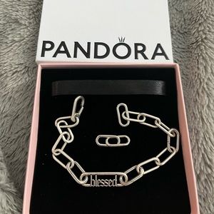Pandora Me link bracelet with blessed link.